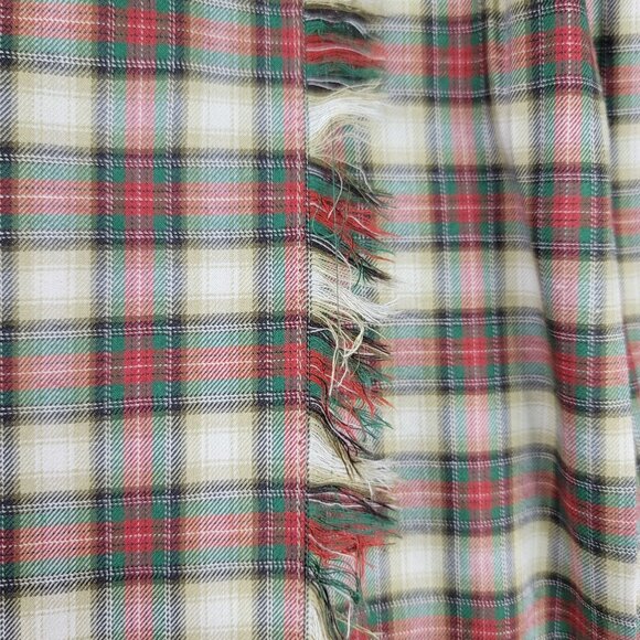 Susan Bristol Tartan Plaid Pleated Midi Skirt Size 14P Fringed Kilt Deadstock US - Picture 3 of 10